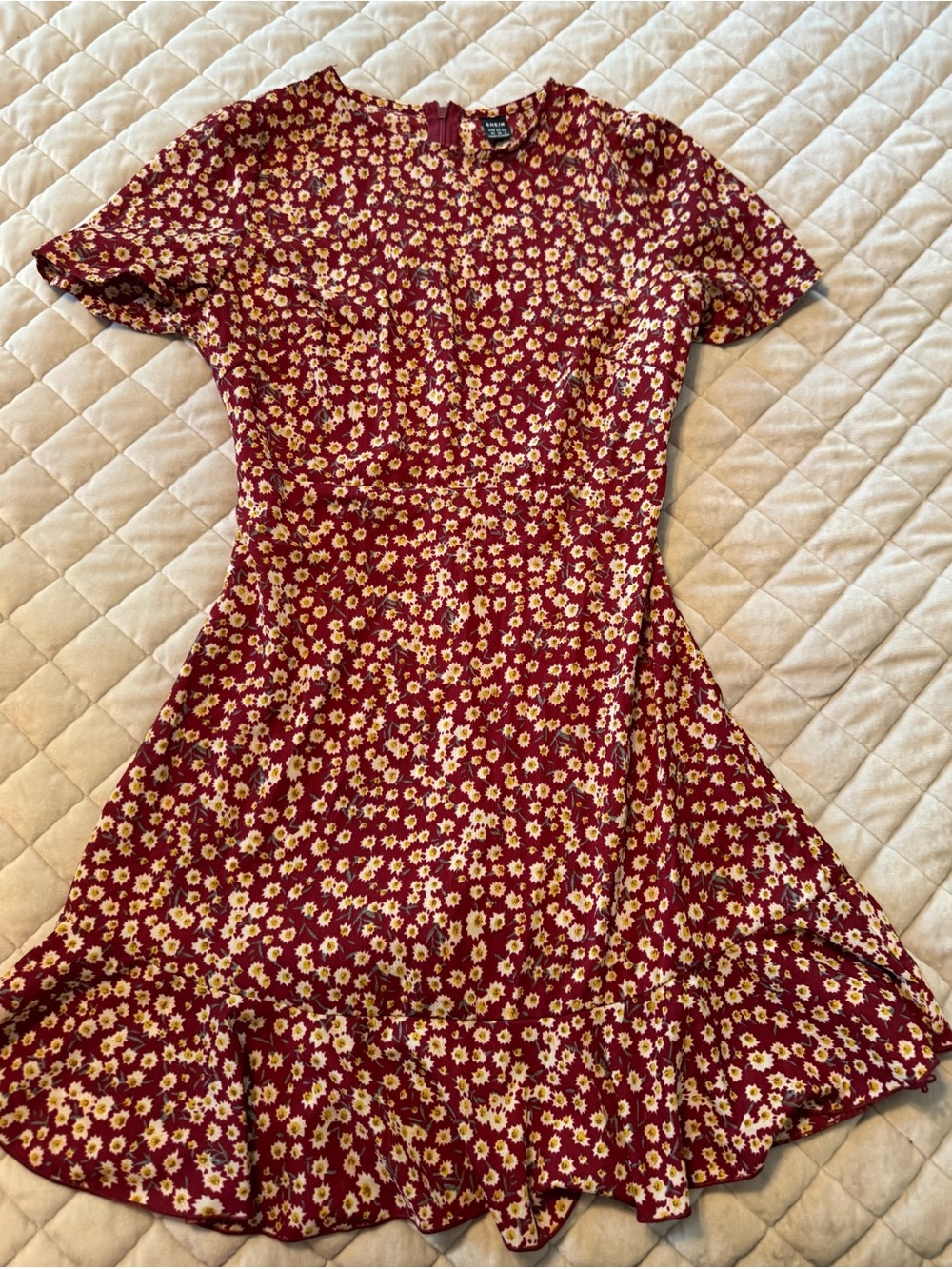 SHEIN Red Floral Swing Dress